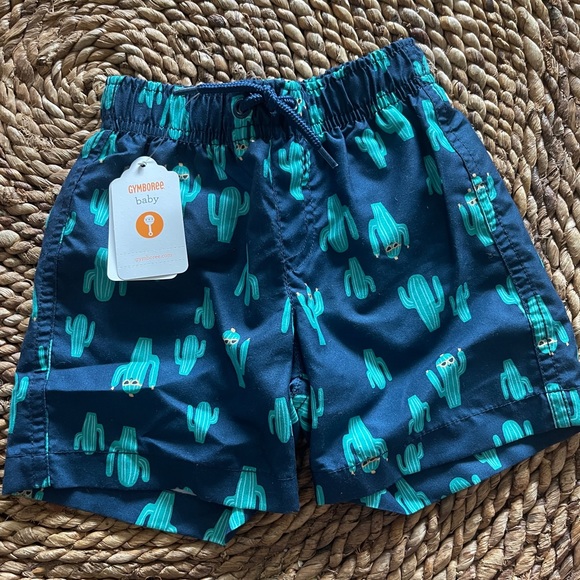 6-12 mo Boy Swim Shorts Trunks & 2 pair Grip Socks by Gymboree, New with Tags - Picture 2 of 4